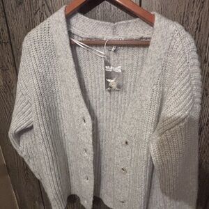 Absolutely Light Gray Women's Cardigan Large